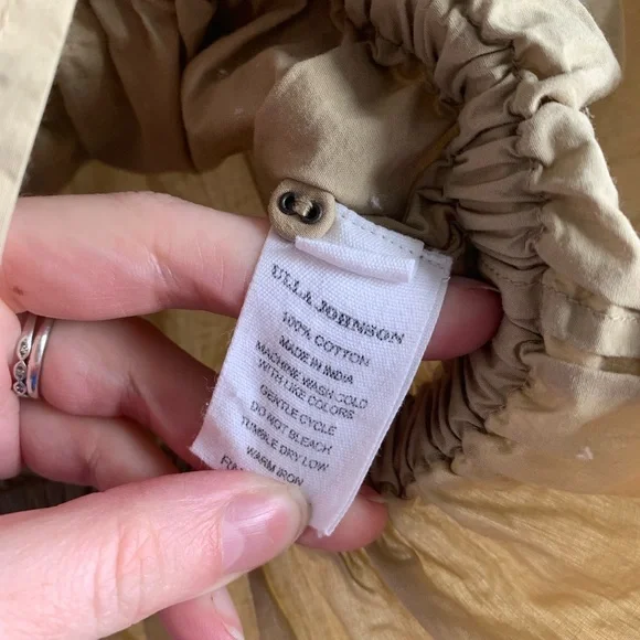 Ulla Johnson Tan Button-Up Minnie Peplum Blouse - Picture 6 of 12